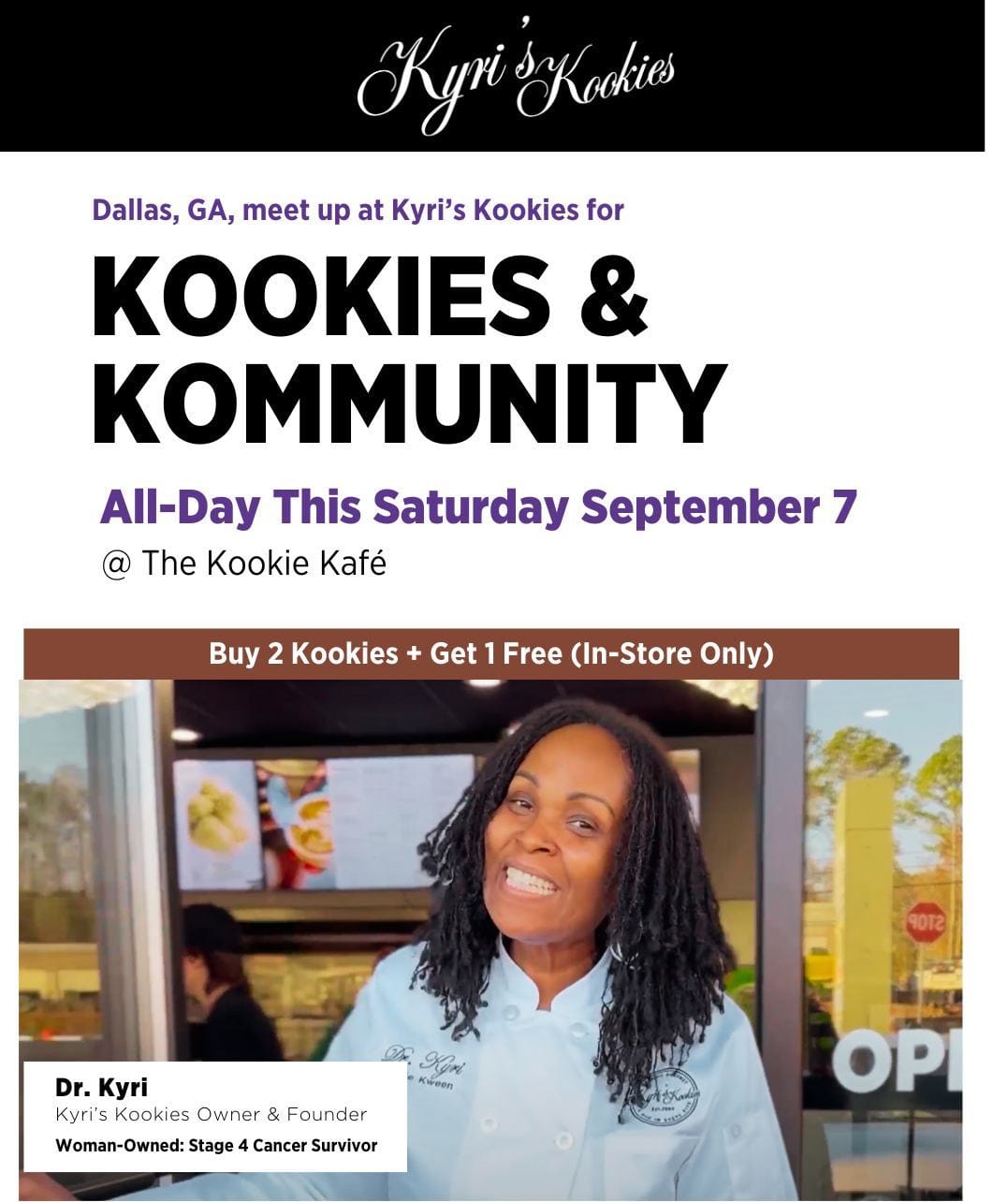 Post 7 by Kyri's Kookies - Founder Dr. Kyri @drkyri on Instagram (image)