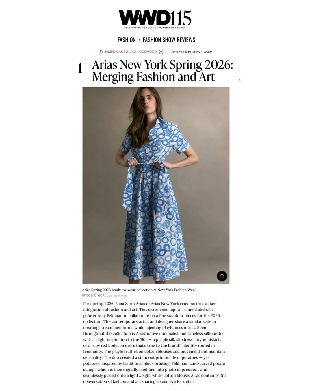 Post 4 by ARIAS New York on Instagram (image)