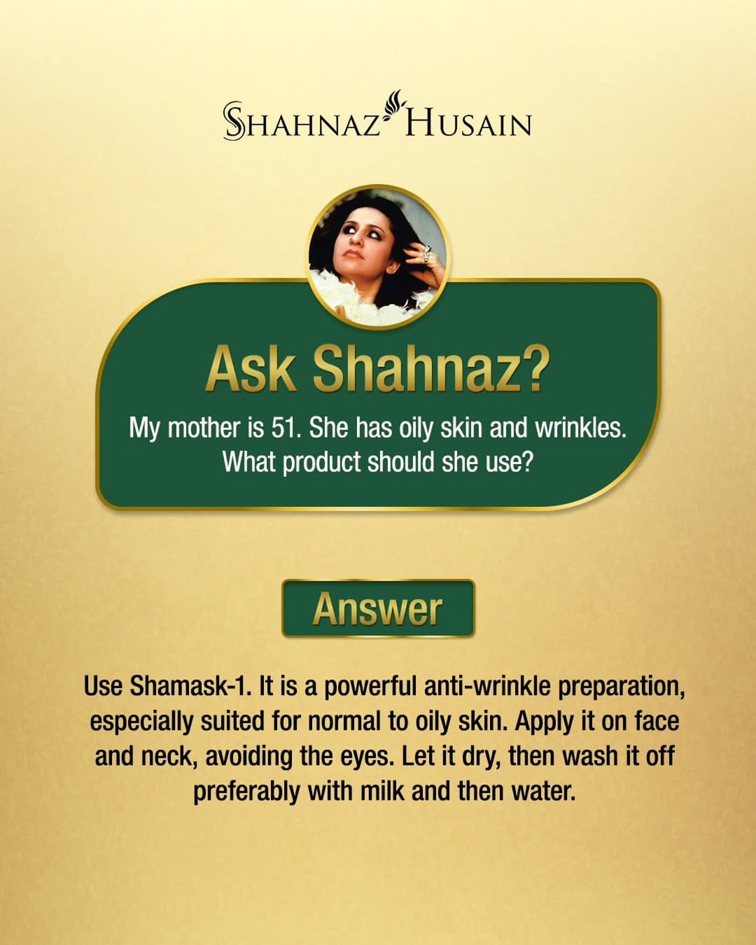 Post 7 by Shahnaz Husain on Instagram (image)