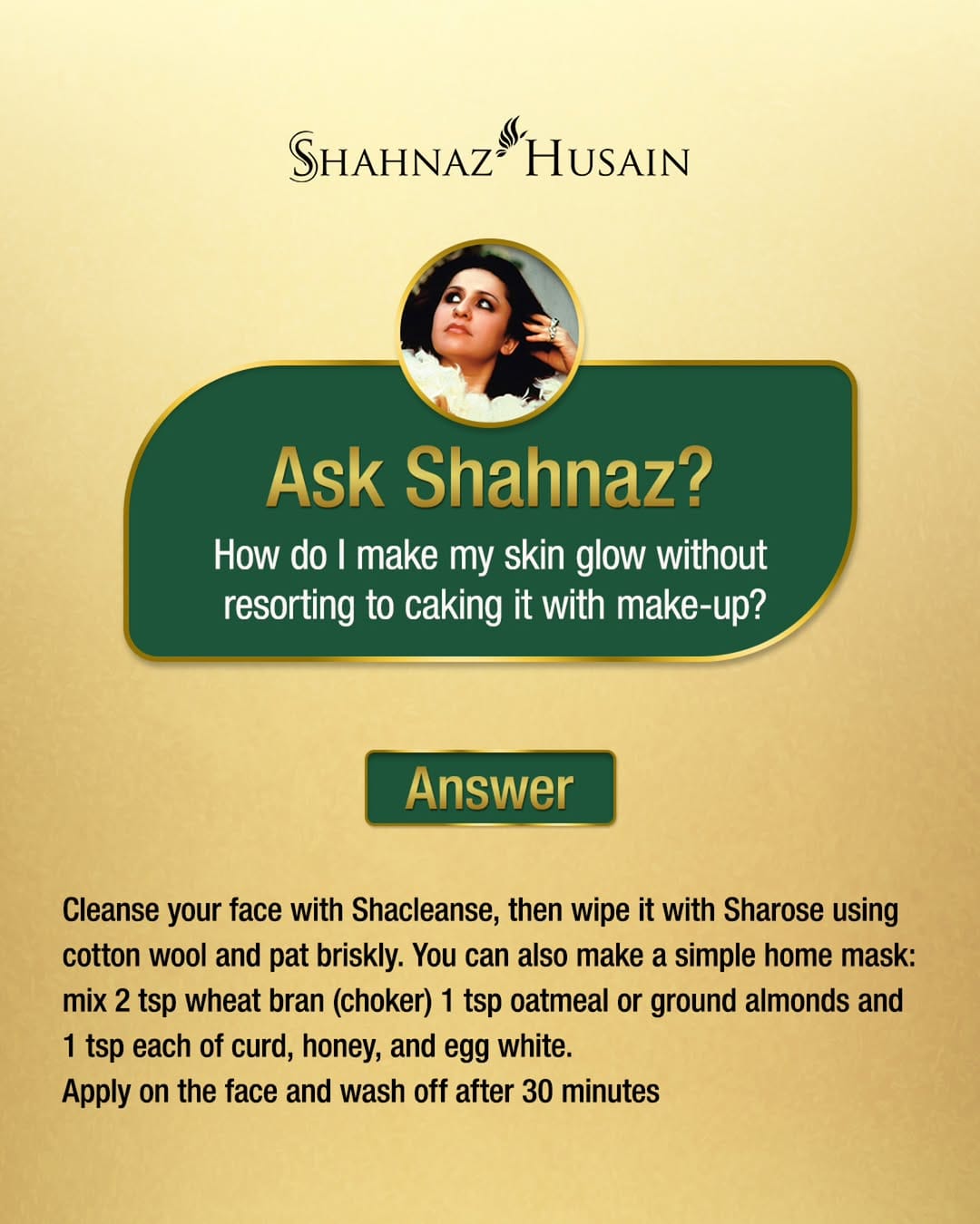 Post 1 by Shahnaz Husain on Instagram (image)