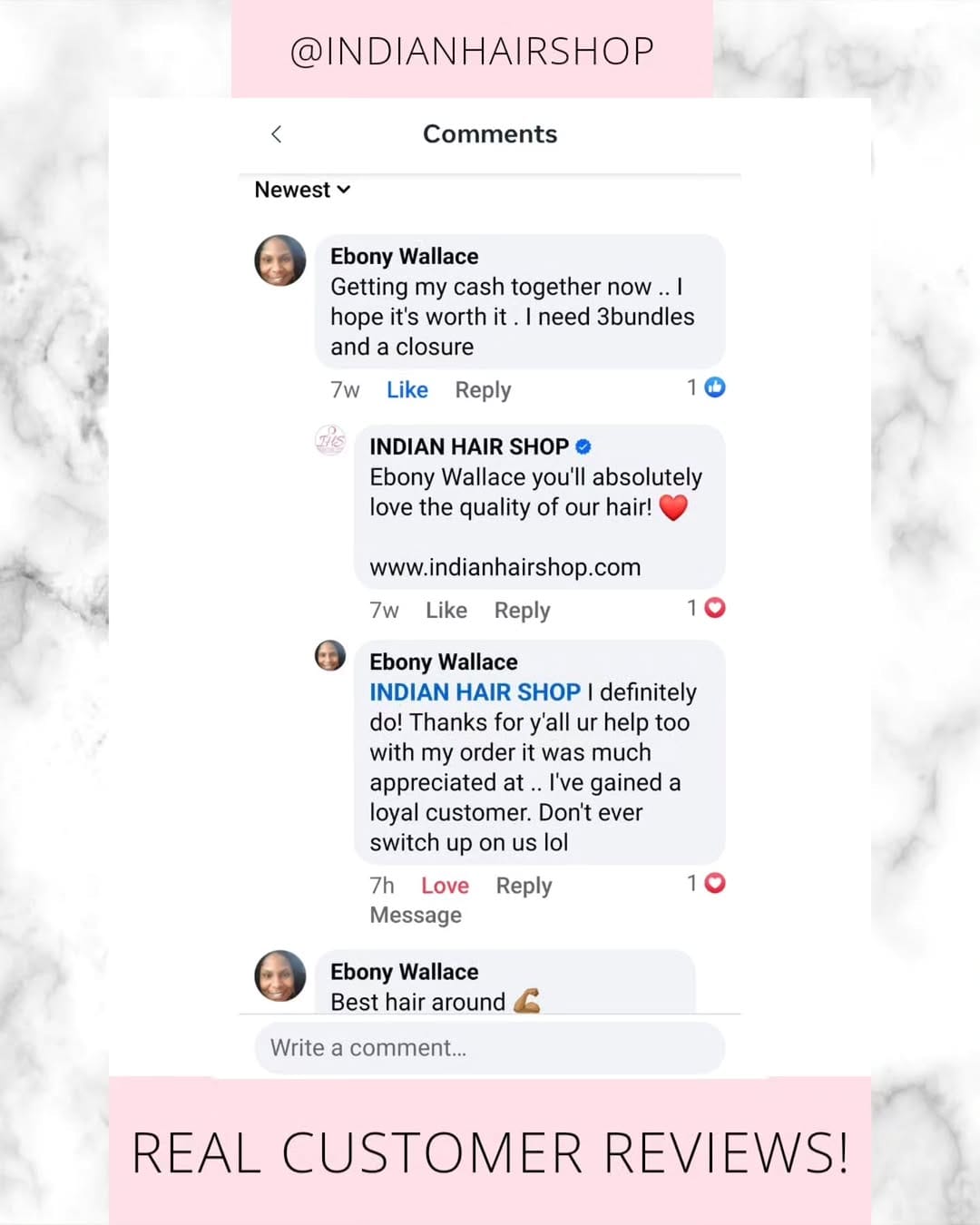 Post 3 by 100% RAW INDIAN TEMPLE HAIR! on Instagram (carousel)