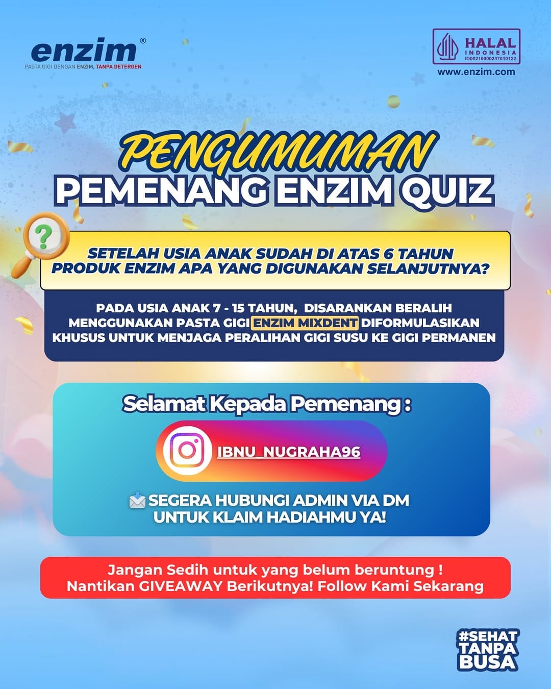 Post 5 by Enzim Indonesia on Instagram (image)