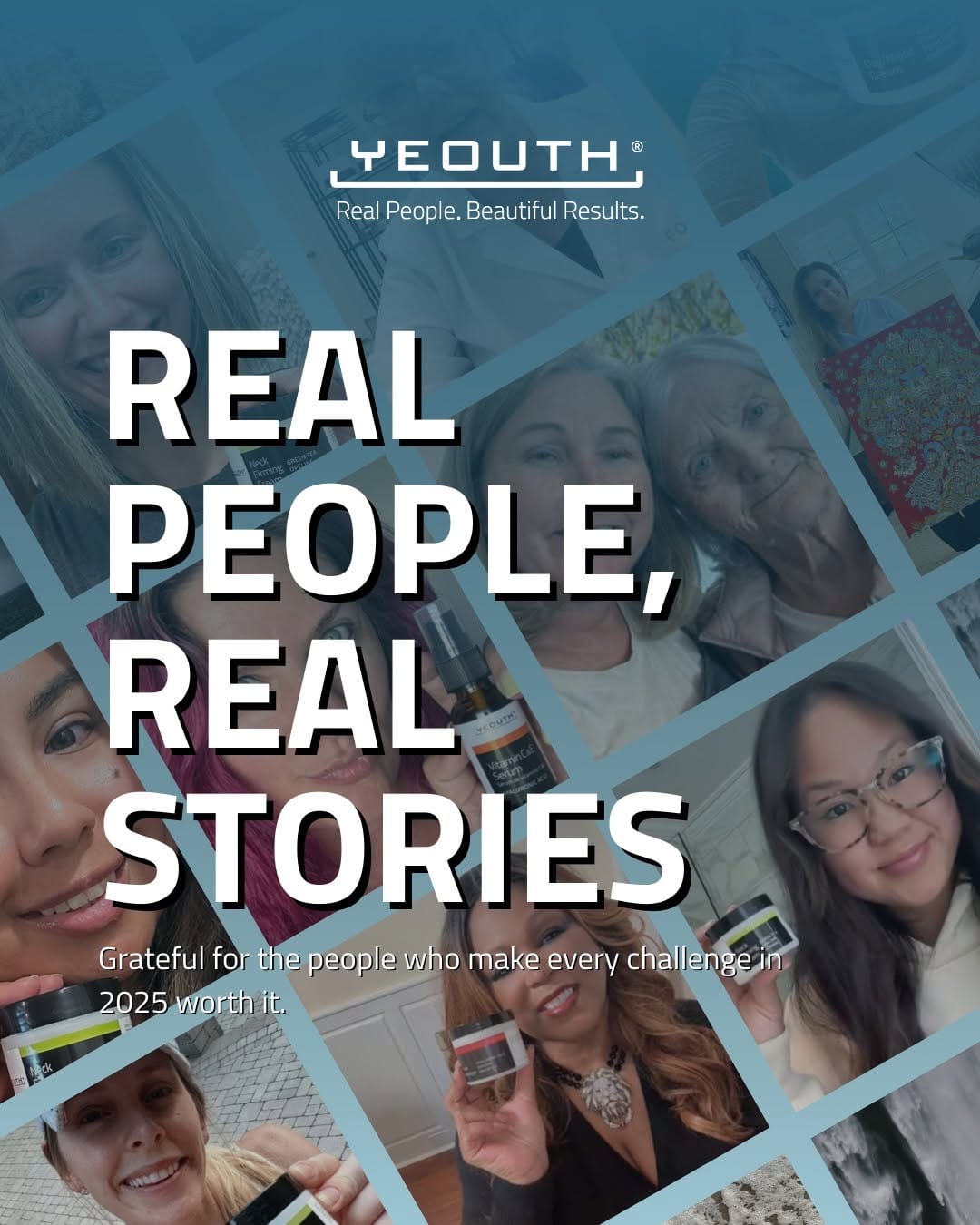 Post 4 by Yeouth Skincare. Real people. Beautiful results. on Instagram (carousel)