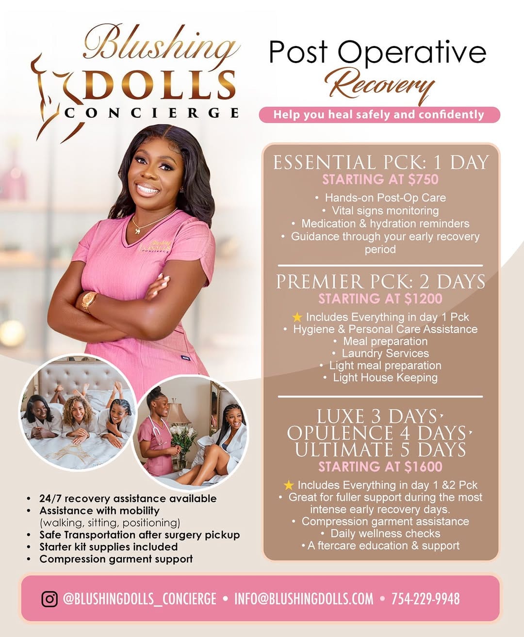 Post 5 by Nakita Robin (Post-op Cosmetic Concierge Recovery) on Instagram (image)