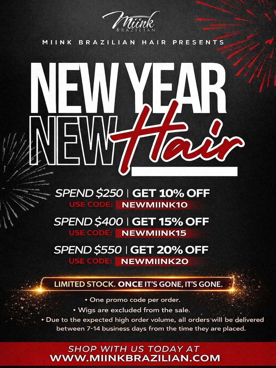 Post 1 by Miink Brazilian Hair | Luxury Extensions & Wigs on Instagram (image)