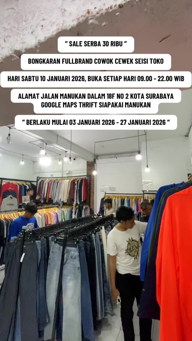 Post 3 by THRIFTING STORE SIAPAKAI on Instagram (video)
