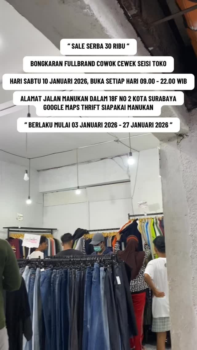 Post 6 by THRIFTING STORE SIAPAKAI on Instagram (video)