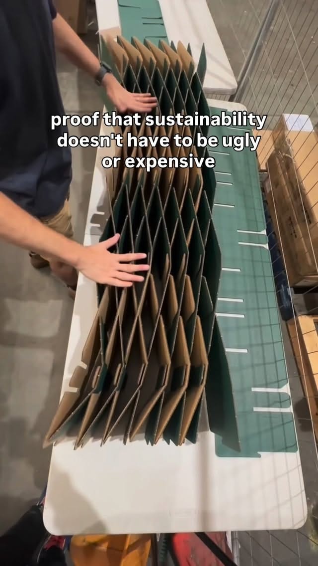 Post 1 by Yona Sustainable Furniture | Cardboard Bed, Headboard, & Table on Instagram (video)