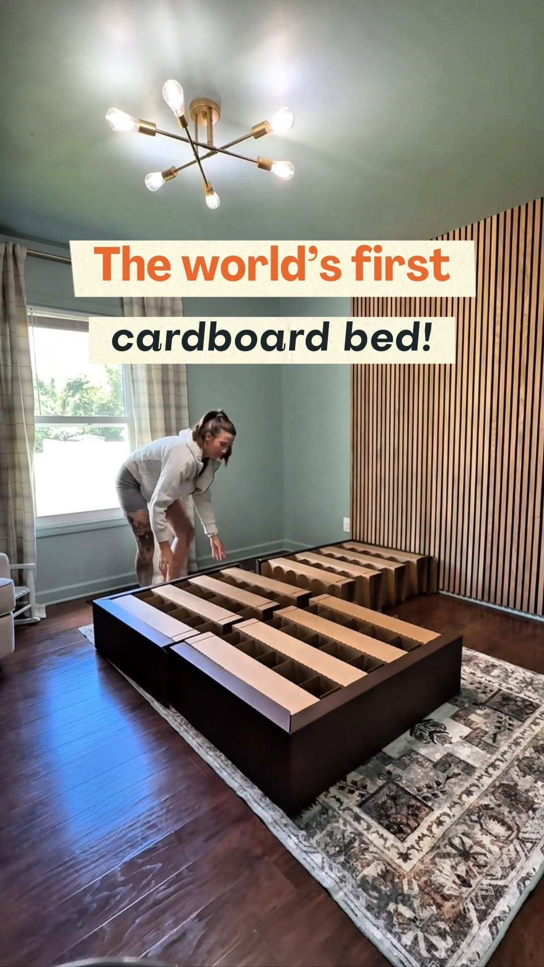 Post 7 by Yona Sustainable Furniture | Cardboard Bed, Headboard, & Table on Instagram (video)
