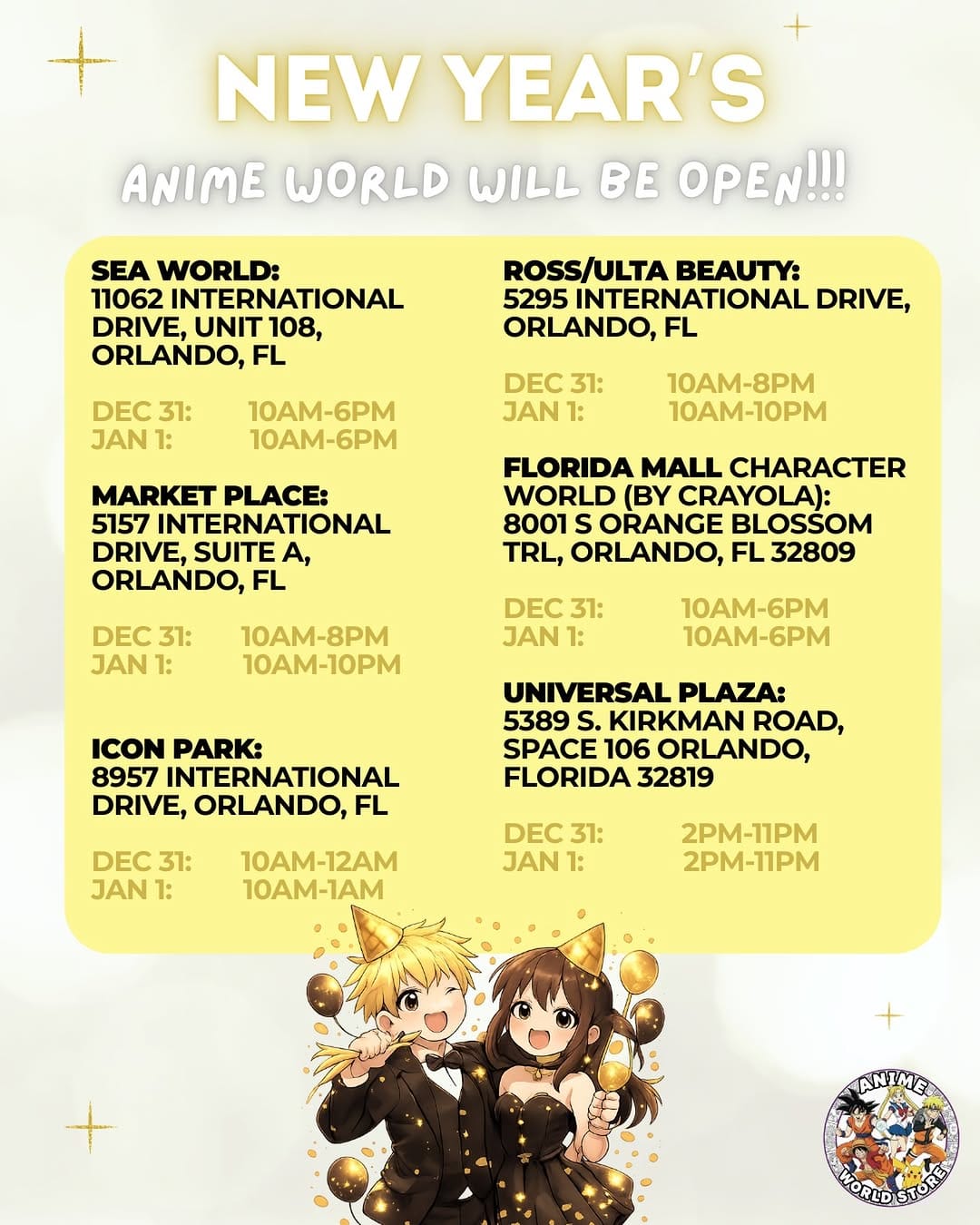 Post 7 by Anime World Store Orlando on Instagram (image)