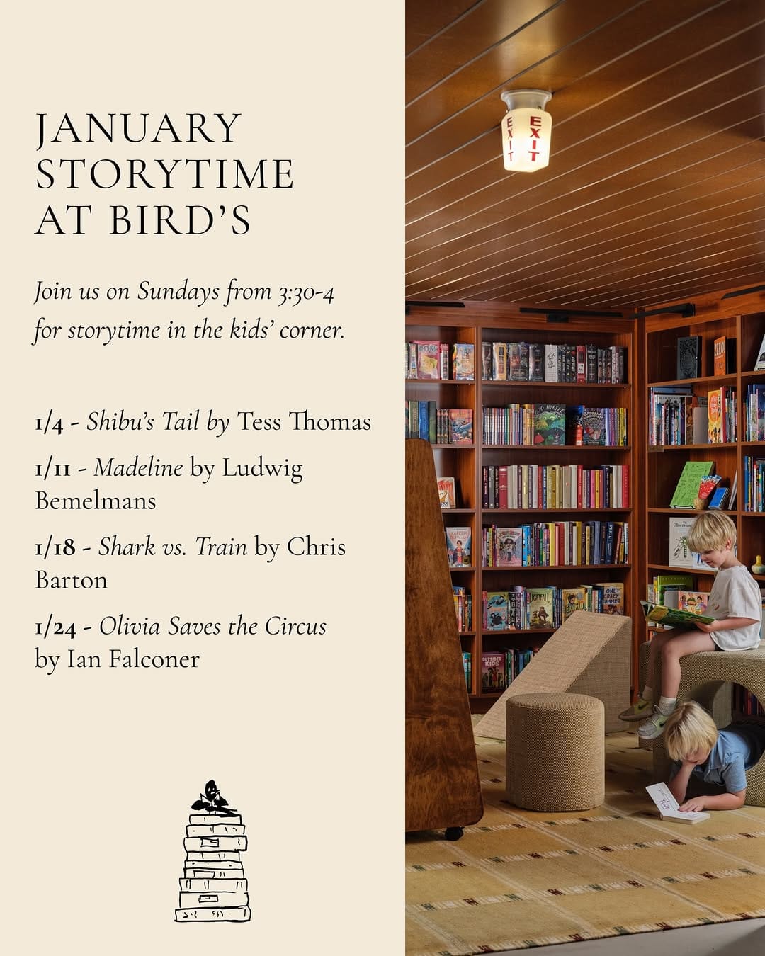Post 5 by Bird’s Bookstore on Instagram (carousel)