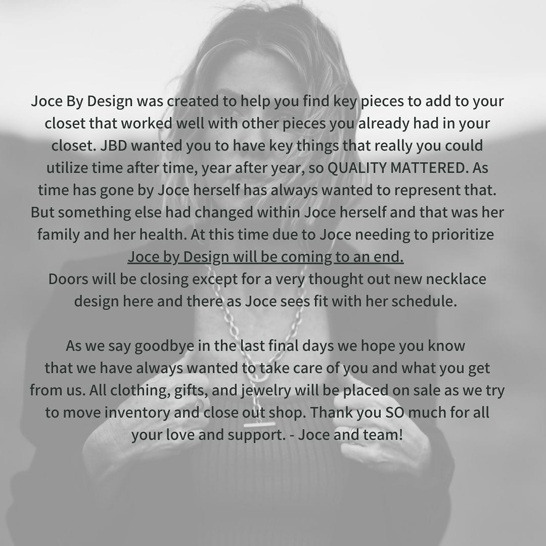 Post 7 by J O C E  by design - jewelry, clothing, gifts on Instagram (image)