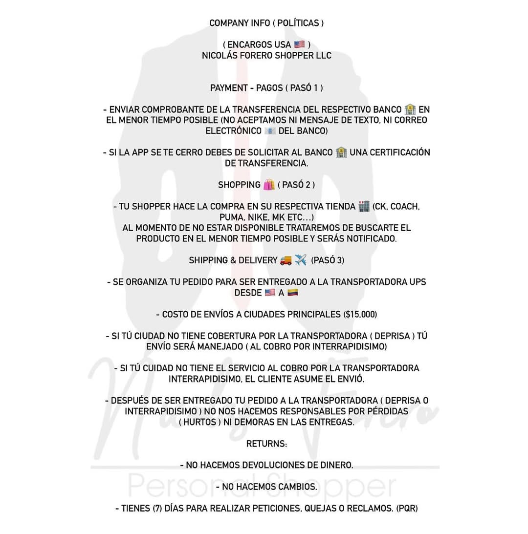 Post 10 by Nicolas Forero Shopper Llc on Instagram (image)