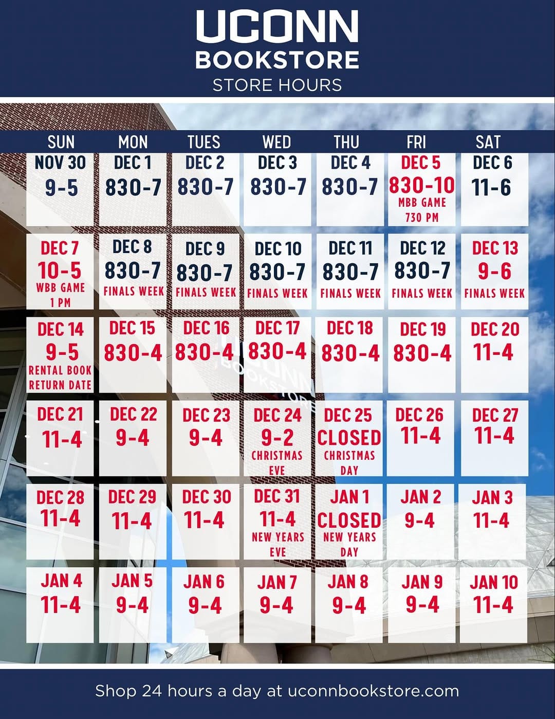 Post 10 by UConn Bookstore on Instagram (image)
