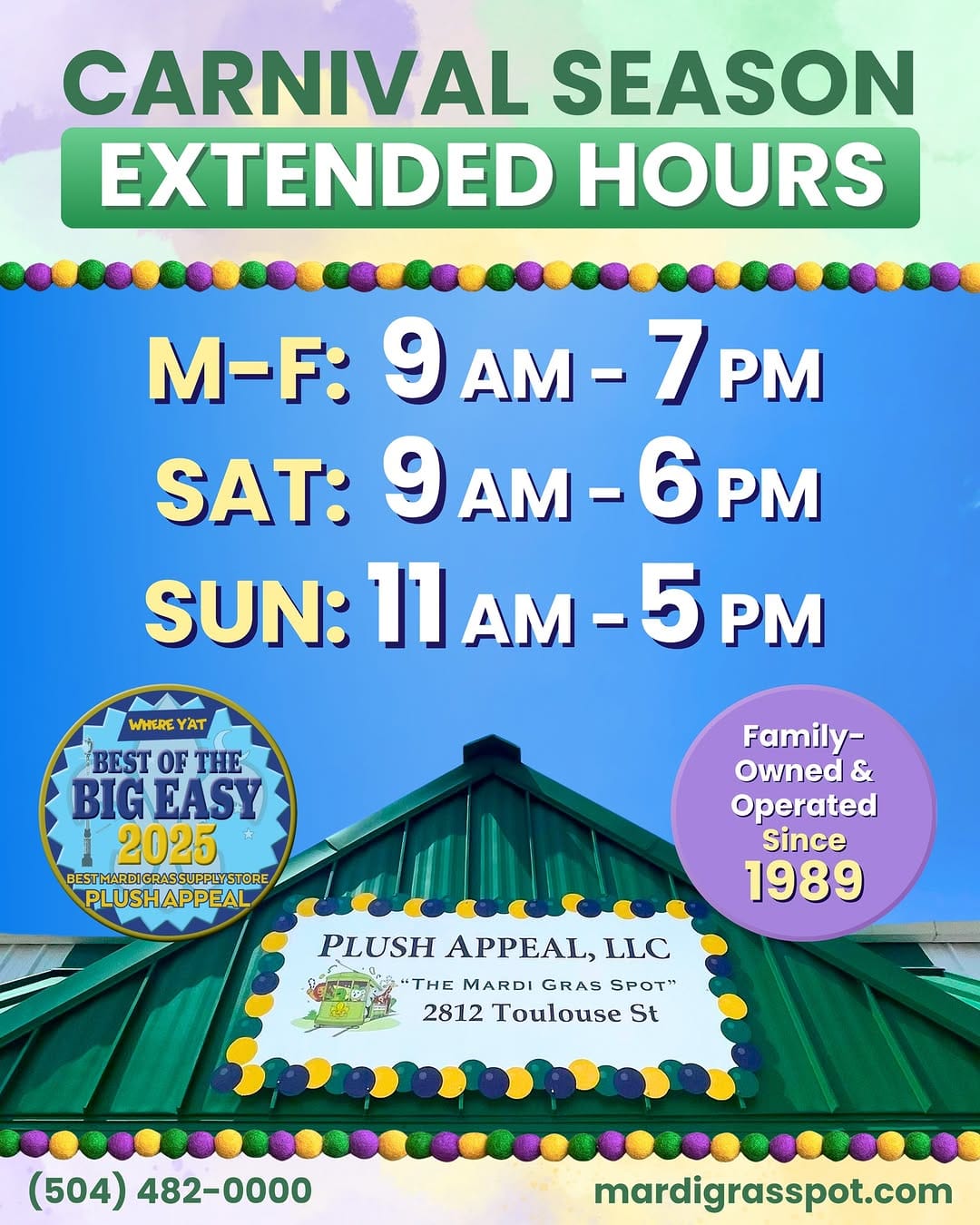 Post 9 by Plush Appeal/Mardi Gras Spot on Instagram (image)