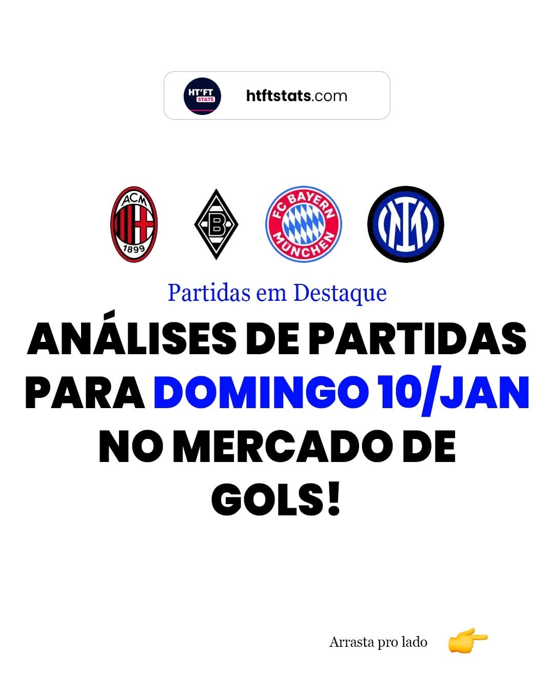 Post 1 by Ht Ft Stats - Escanteios e Over Gols on Instagram (carousel)
