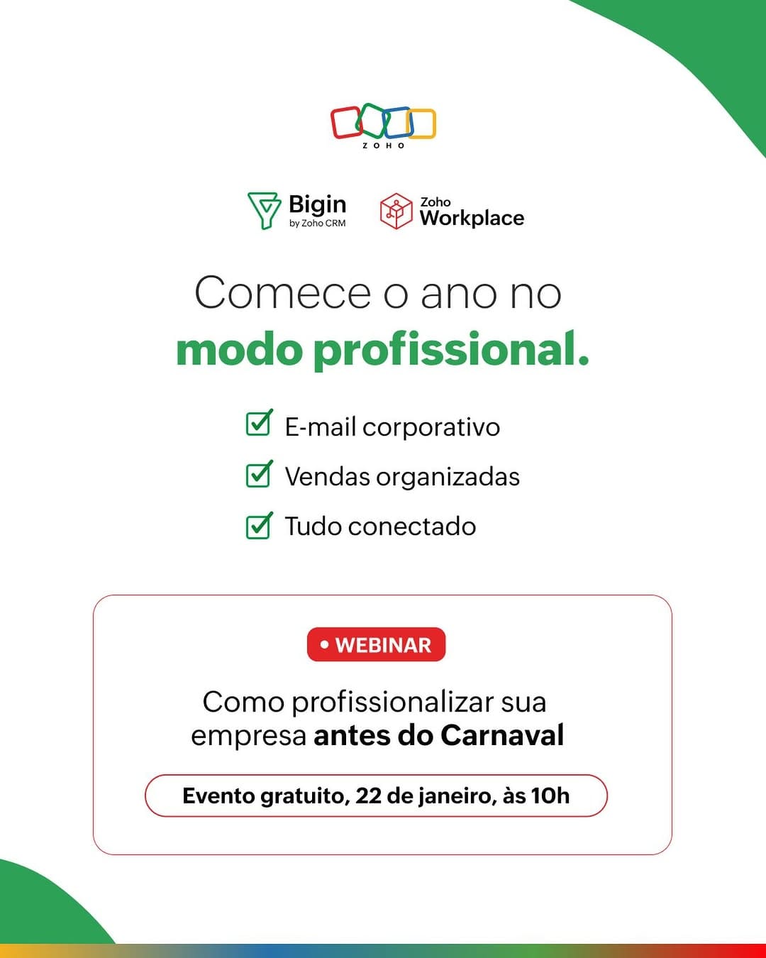 Post 1 by Zoho | Empresa de tecnologia on Instagram (image)