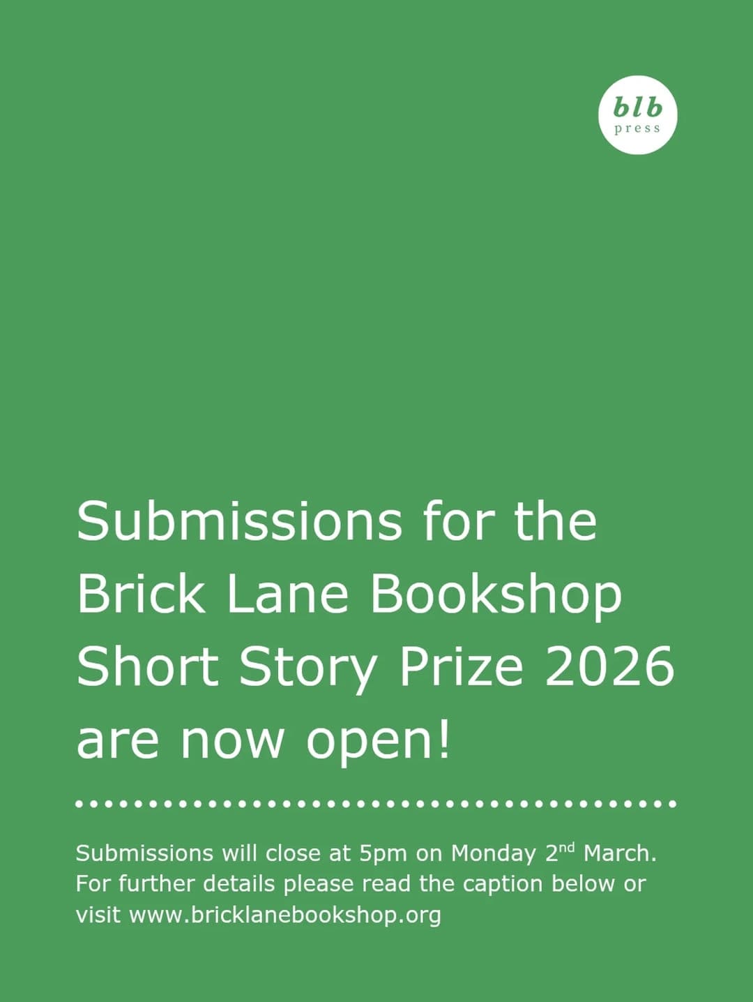 Post 4 by Brick Lane Bookshop on Instagram (image)