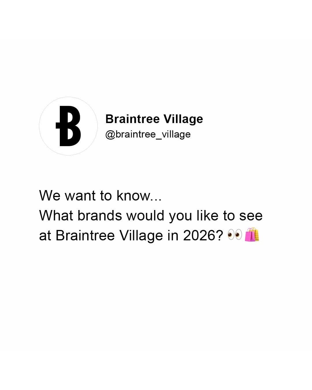 Post 9 by Braintree Village on Instagram (image)