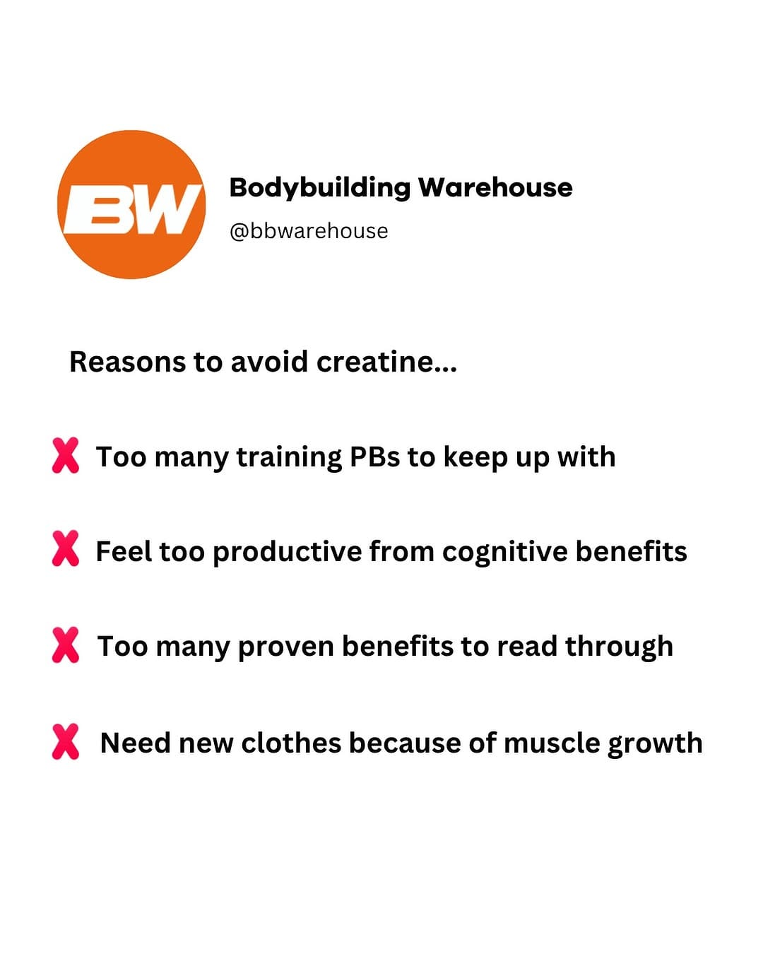 Post 1 by Bodybuilding Warehouse on Instagram (image)
