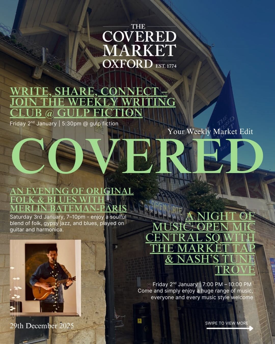 Post 3 by The Covered Market Oxford on Instagram (carousel)