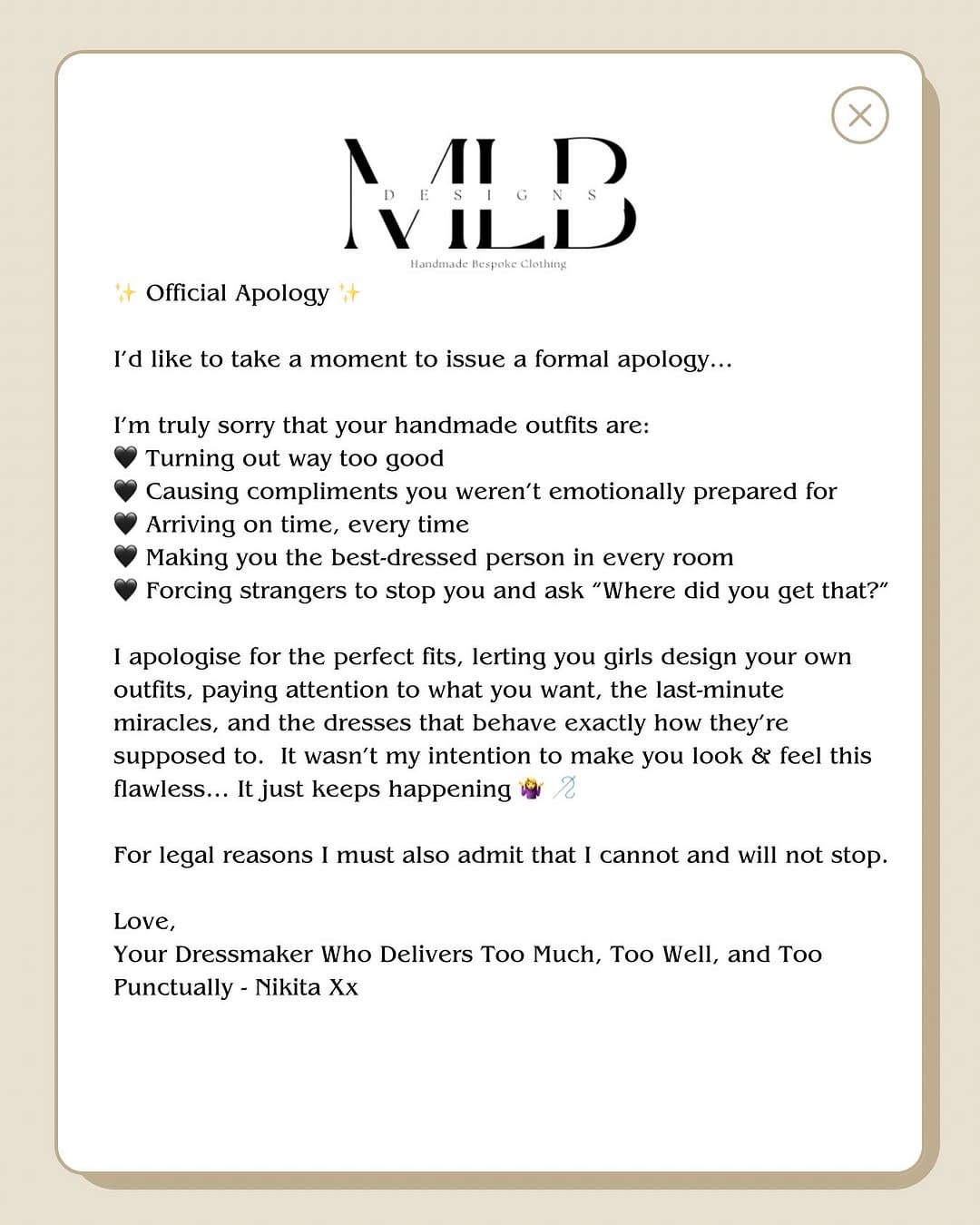Post 2 by MLB Designs | Handmade Luxurious Clothing on Instagram (image)
