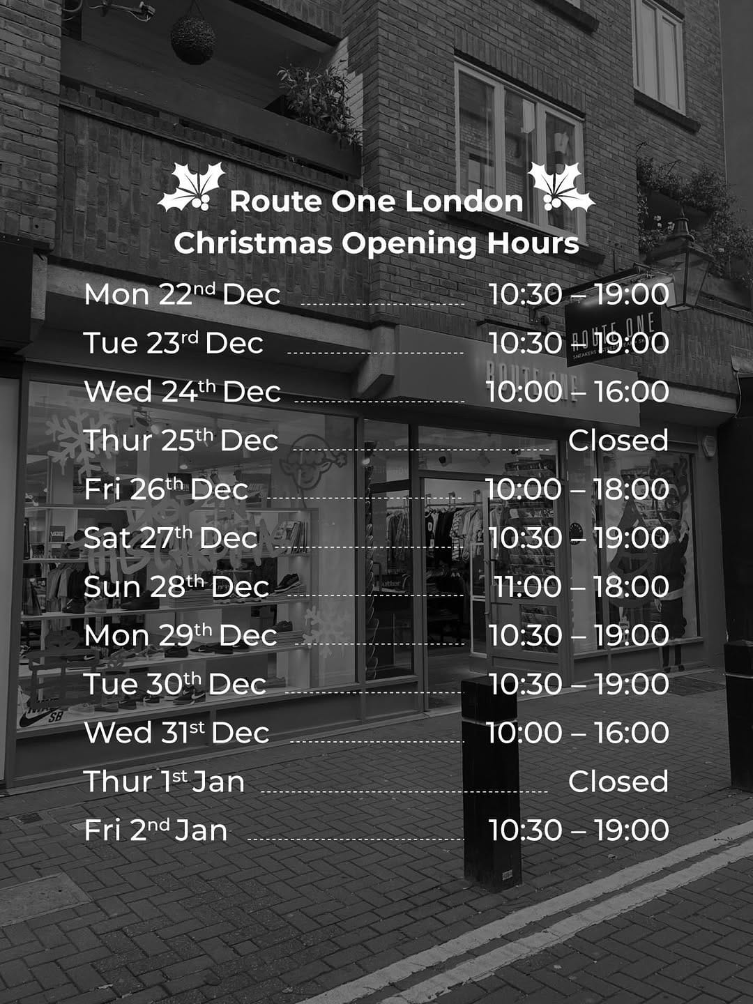 Post 4 by Route One London on Instagram (image)