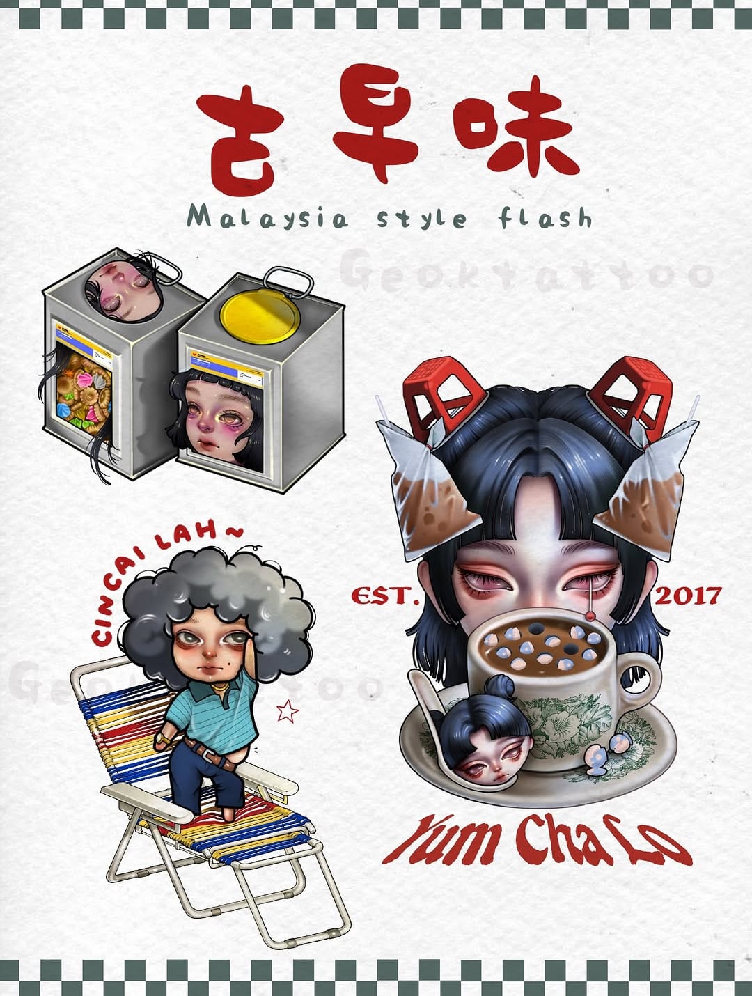 Post 5 by Geoktattooist | Character illustration style on Instagram (carousel)