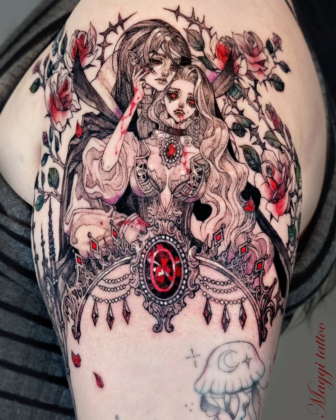Post 9 by M A G G I 마 기 / 일러스트타투 캐릭터타투 illustrationtattoo on Instagram (carousel)