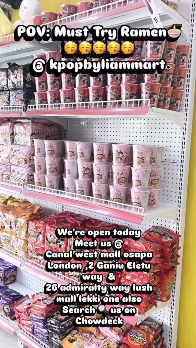 Post 7 by Soju / Kimchi / Ramen - 1st Korean Food Supermarket Lagos on Instagram (video)
