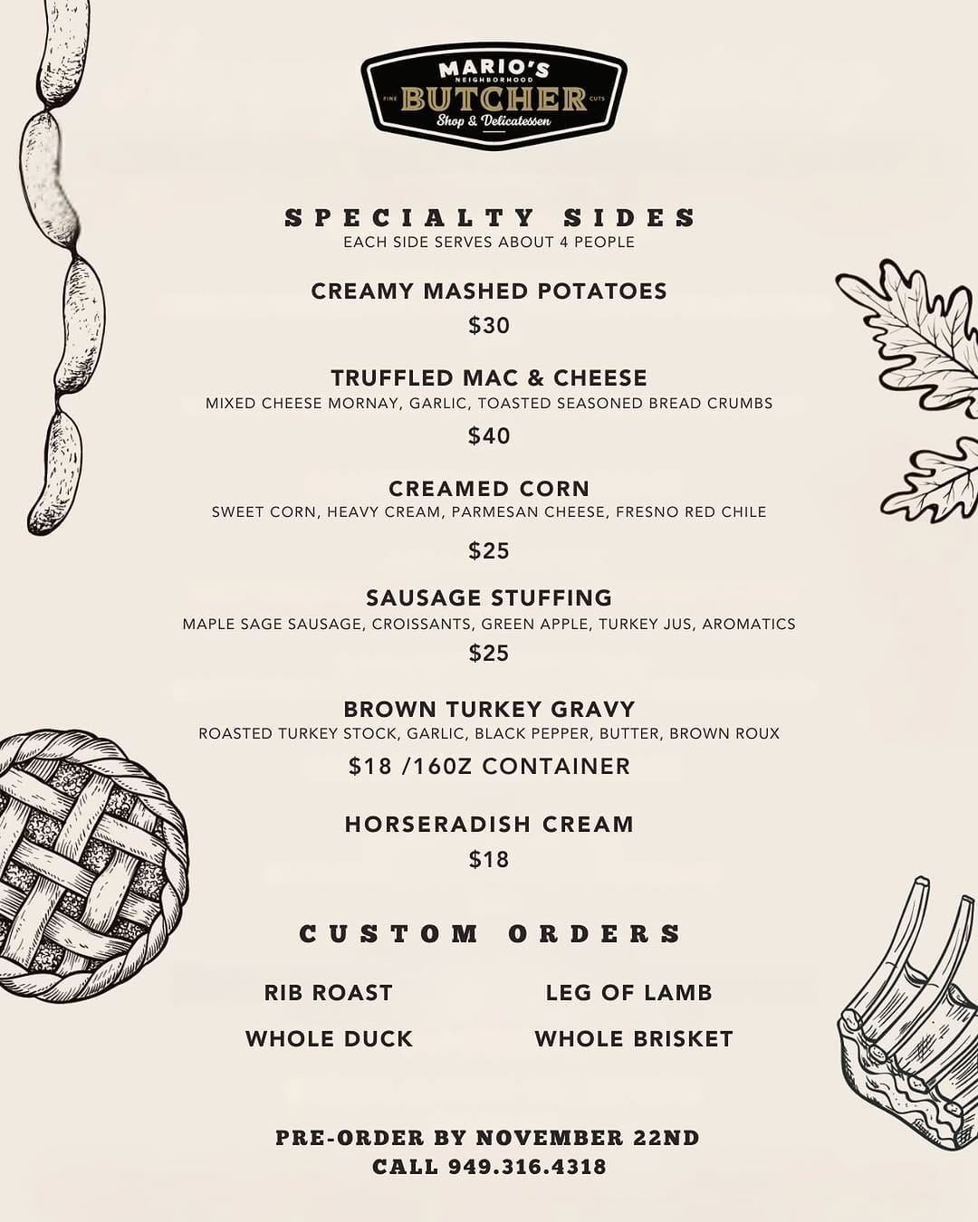 Post 5 by Mario’s Butcher Shop on Instagram (image)