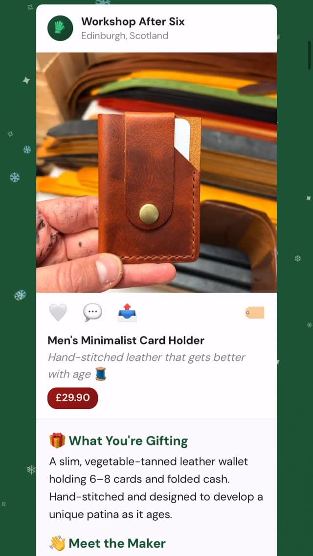 Post 1 by Handcrafted Leather Goods on Instagram (video)