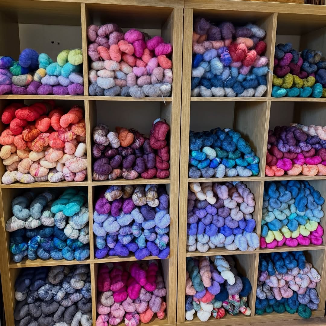Post 1 by Claire Bentley - hand dyed yarn for knitting and crochet on Instagram (image)