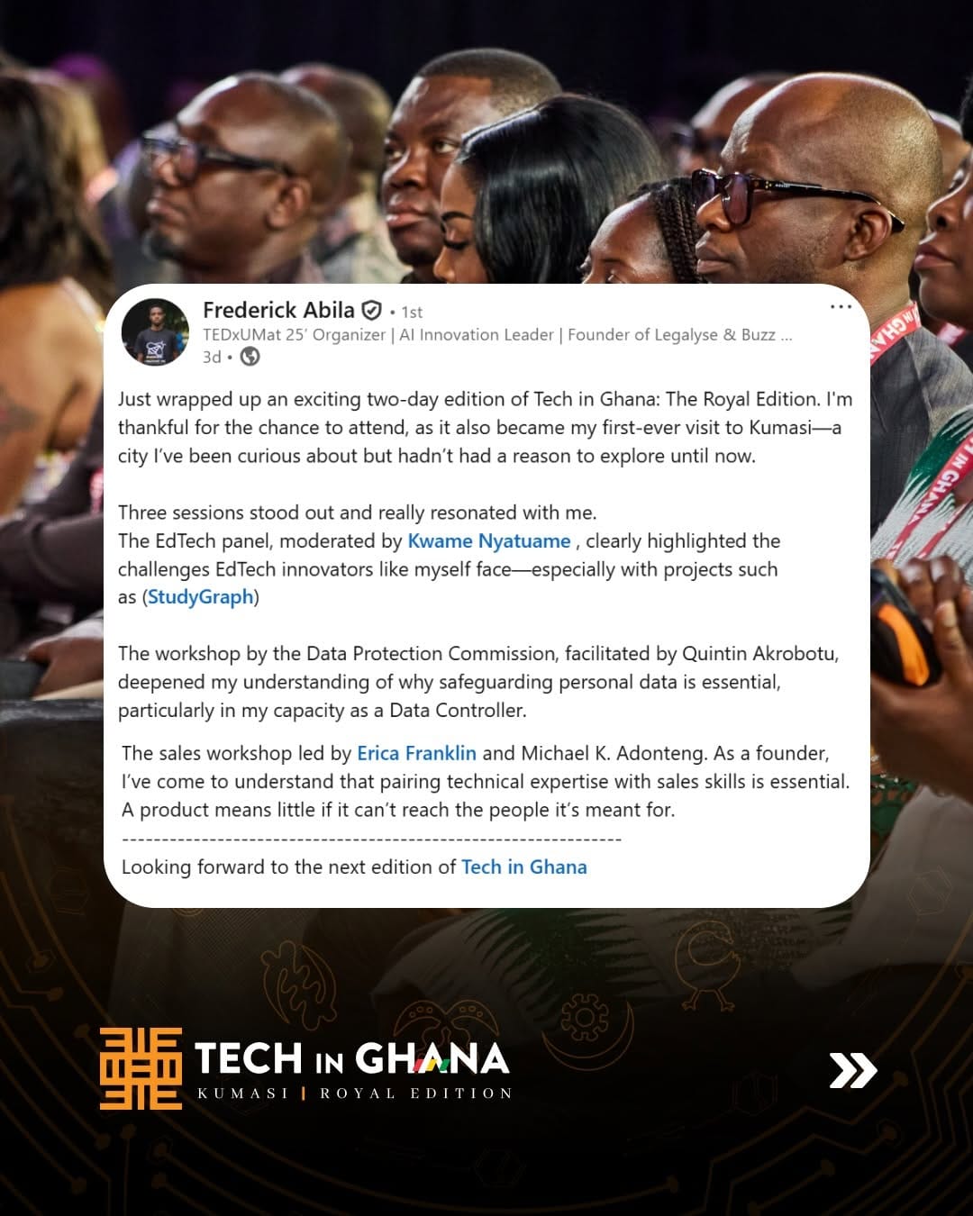 Post 3 by TechinGhana Conference on Instagram (carousel)