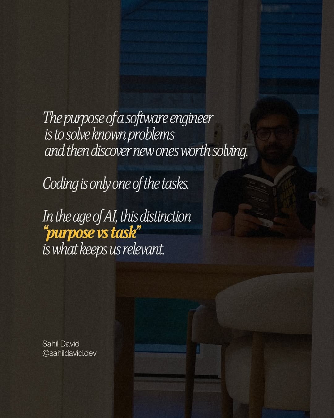 Post 1 by Sahil David | Software Engineer on Instagram (image)