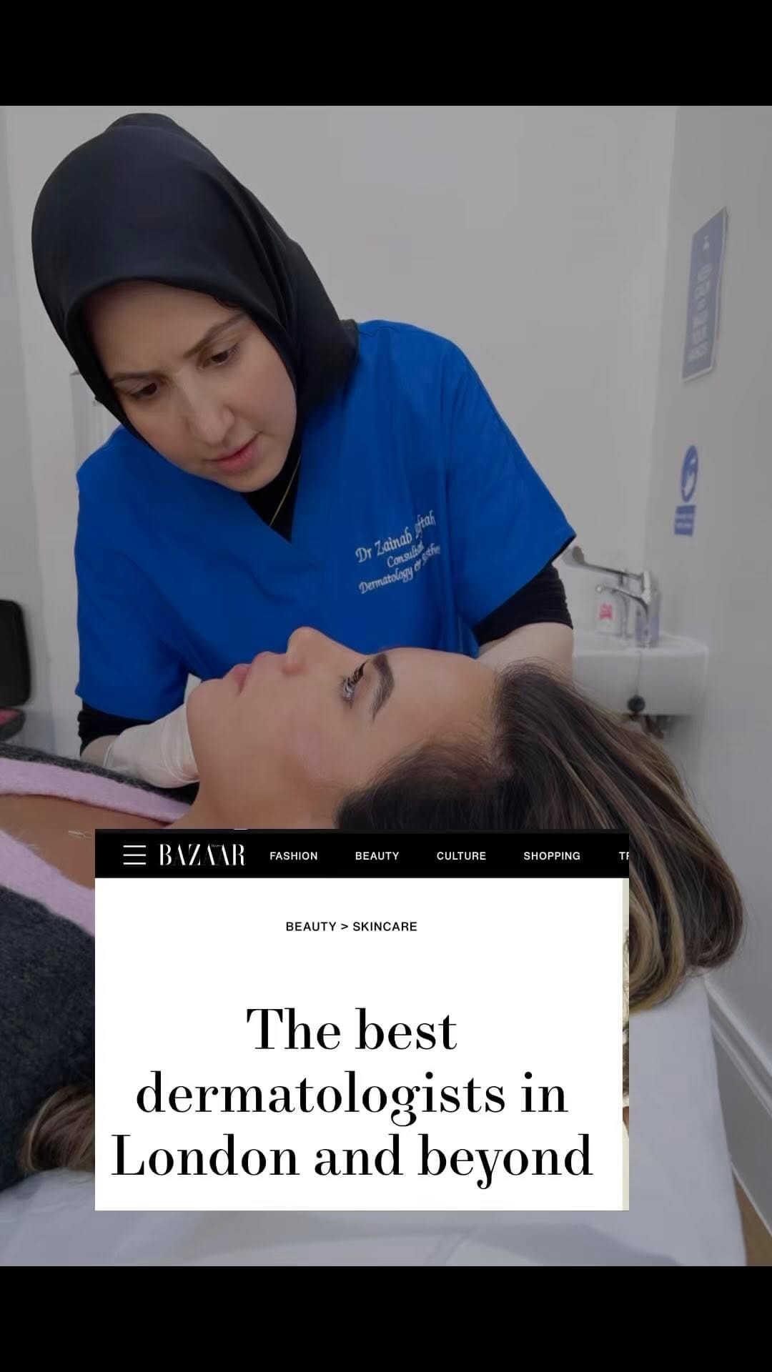 Post 8 by Dr Zainab Laftah | Dermatology, Lasers, Aesthetics & Skincare on Instagram (video)