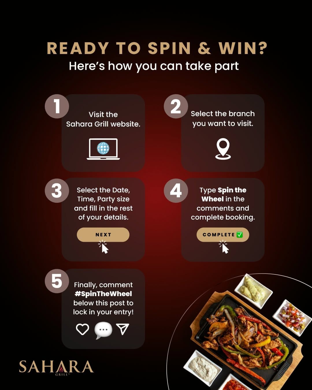 Post 3 by Sahara Grill on Instagram (image)