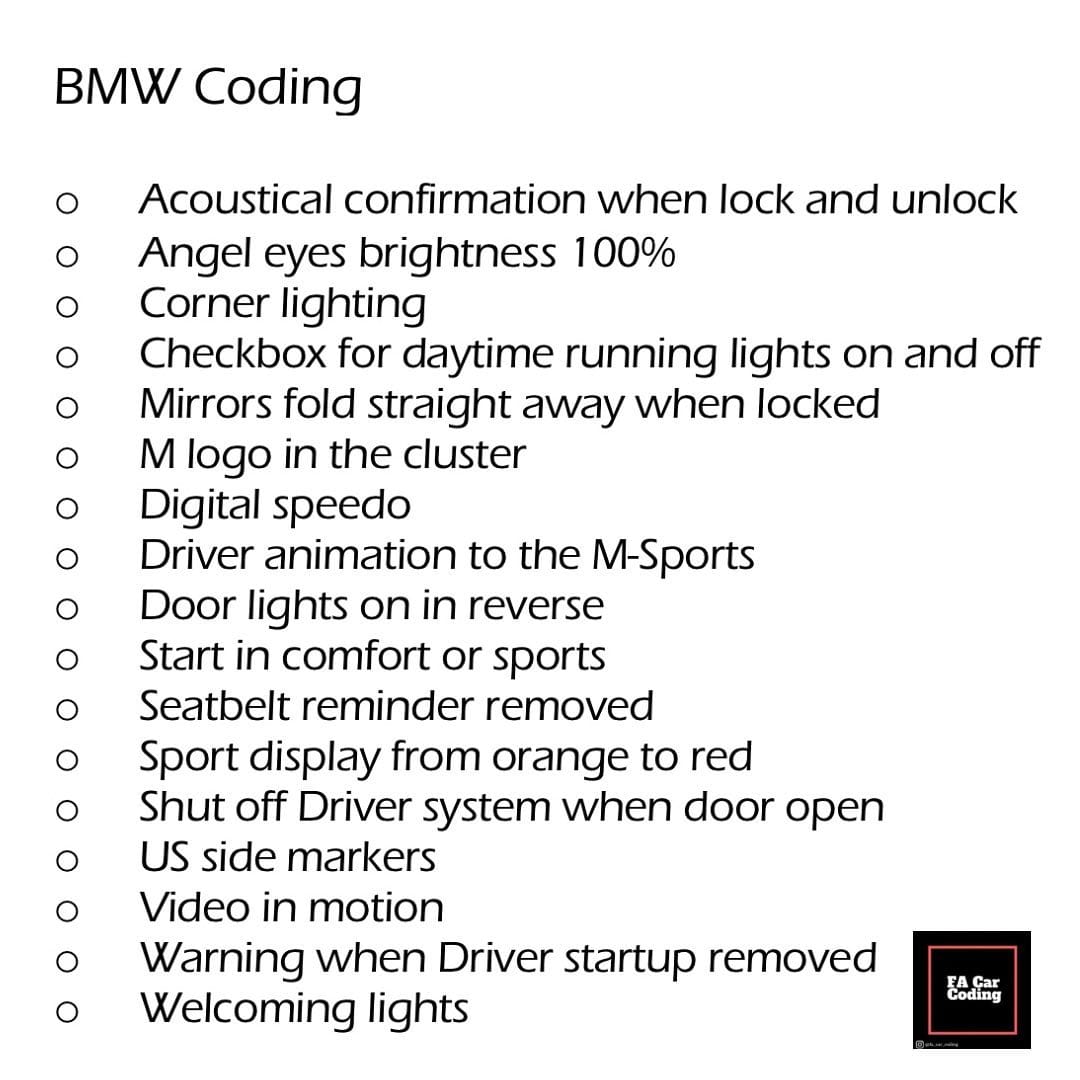 Post 8 by FA Car Coding on Instagram (image)