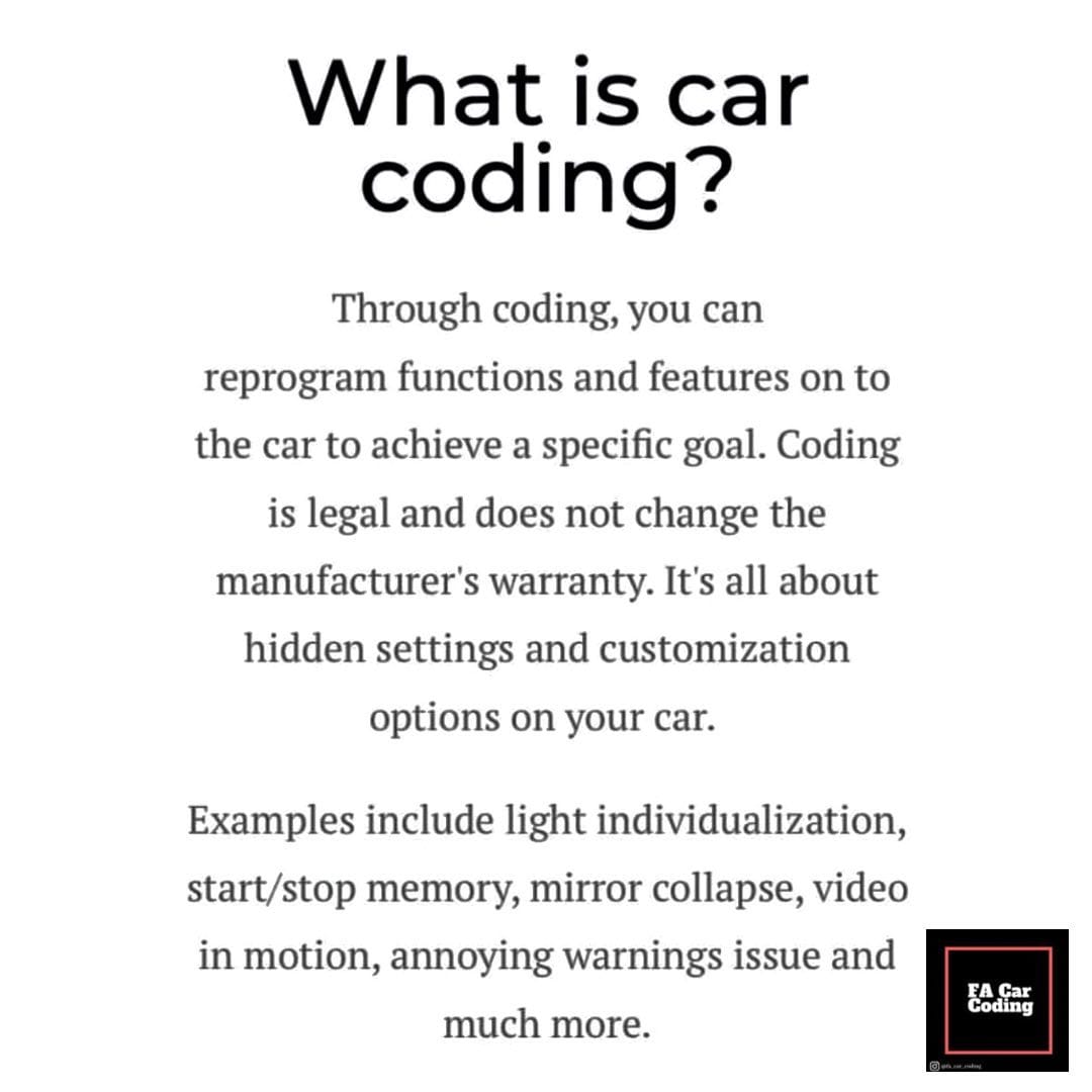 Post 9 by FA Car Coding on Instagram (carousel)