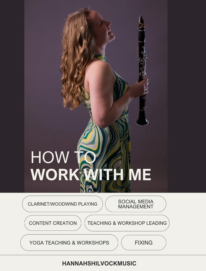 Post 10 by Hannah Shilvock | bass clarinet & yoga on Instagram (carousel)