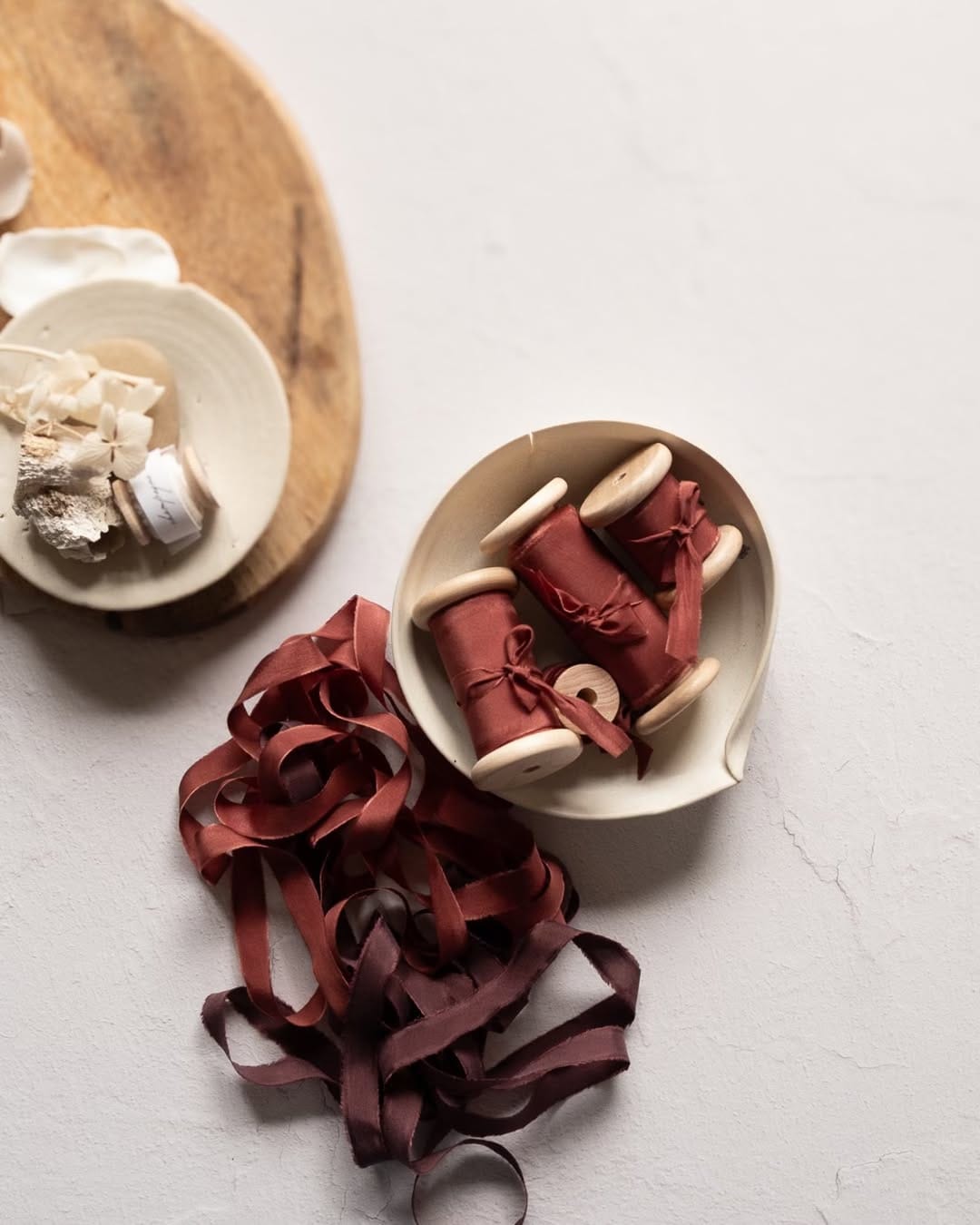 Post 7 by Stella Wolfe | Curated Hand-Dyed Silk Ribbon on Instagram (carousel)