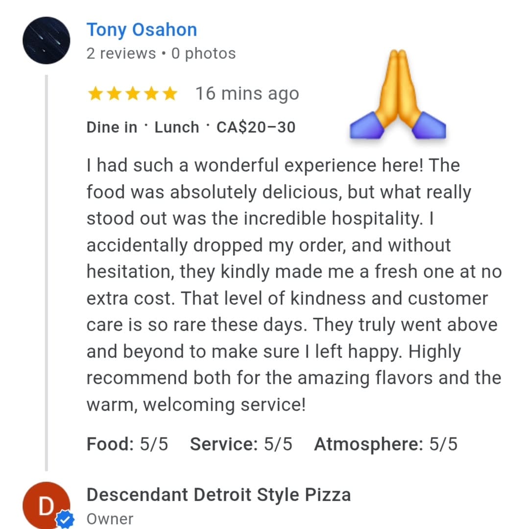 Post 8 by Descendant Detroit Style Pizza on Instagram (image)