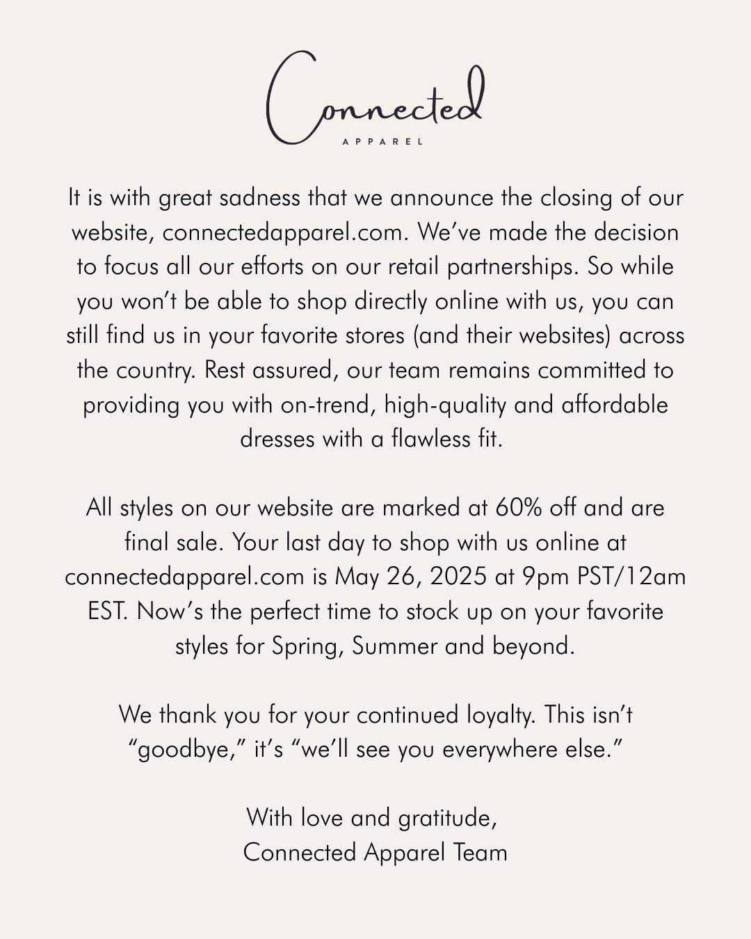 Post 1 by Connected Apparel on Instagram (image)