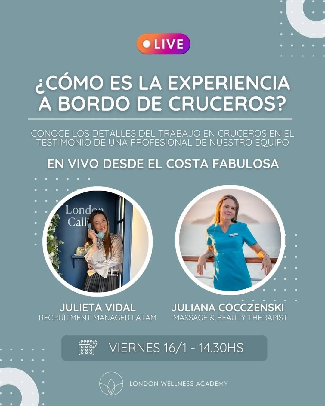 Post 4 by Trabaja en Cruceros • Reclutadores de London Wellness Academy on Instagram (carousel)