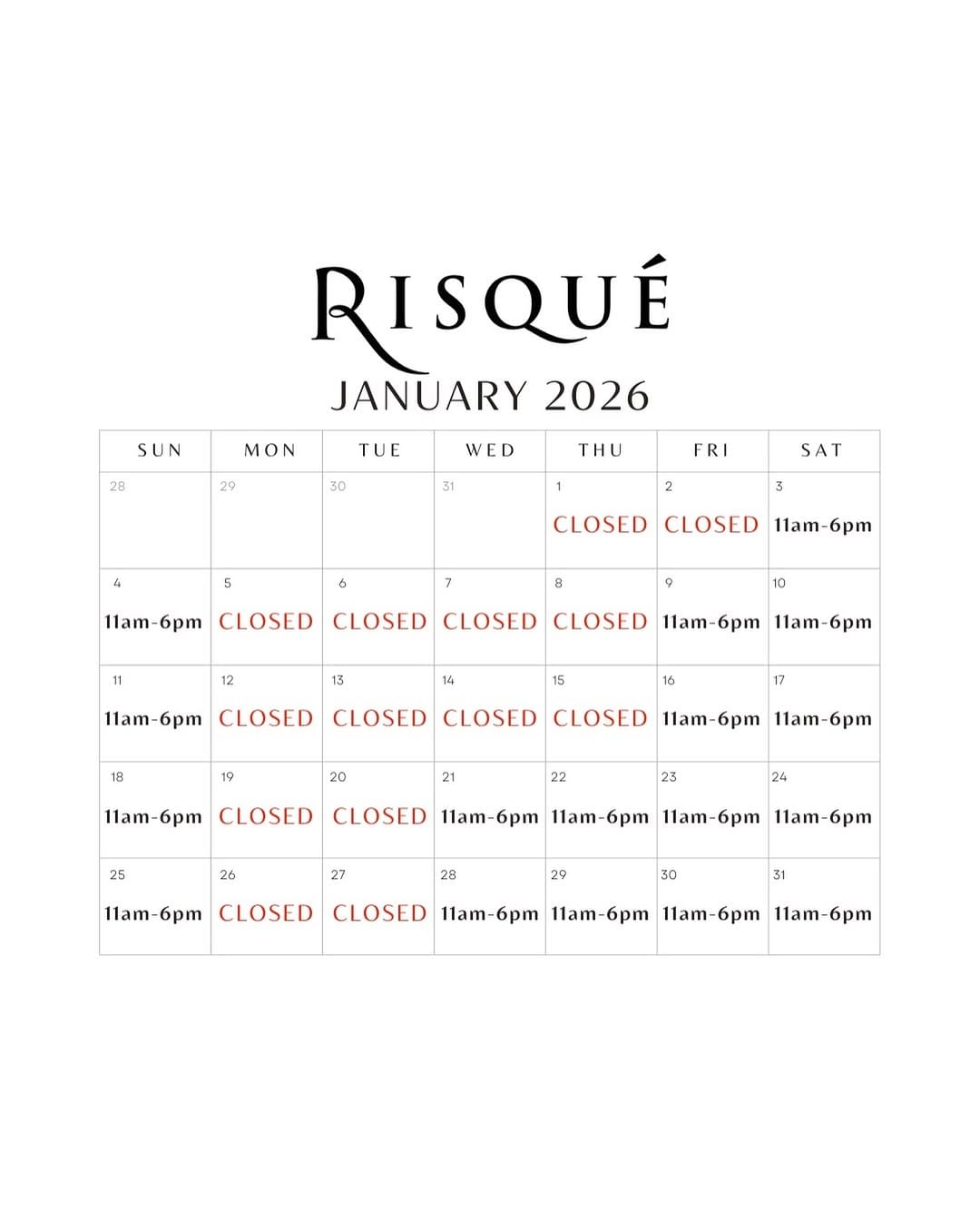 Post 10 by Risqué Clothing on Instagram (image)