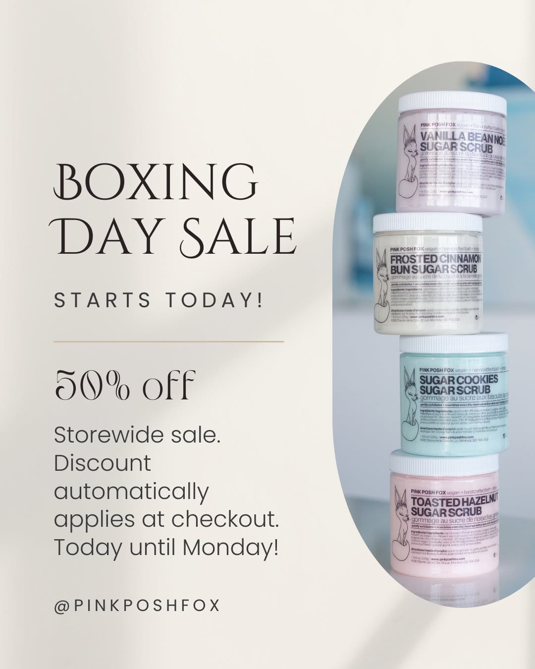 Post 3 by Pink Posh Fox Inc. Bath + Body on Instagram (image)