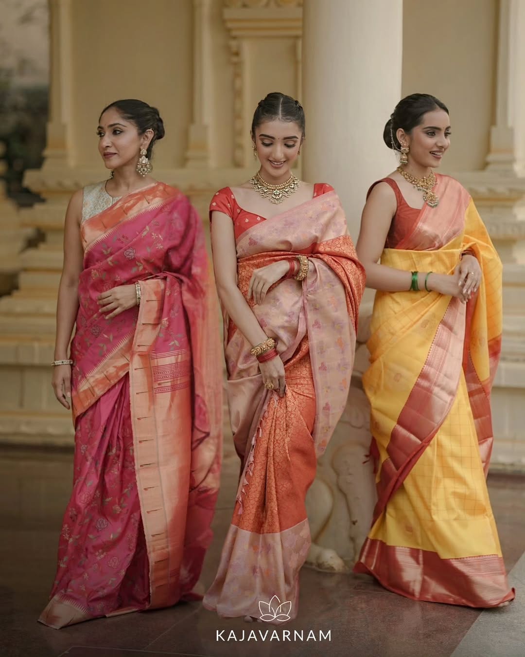Post 1 by Kajavarnam | Sarees And Fabrics on Instagram (image)