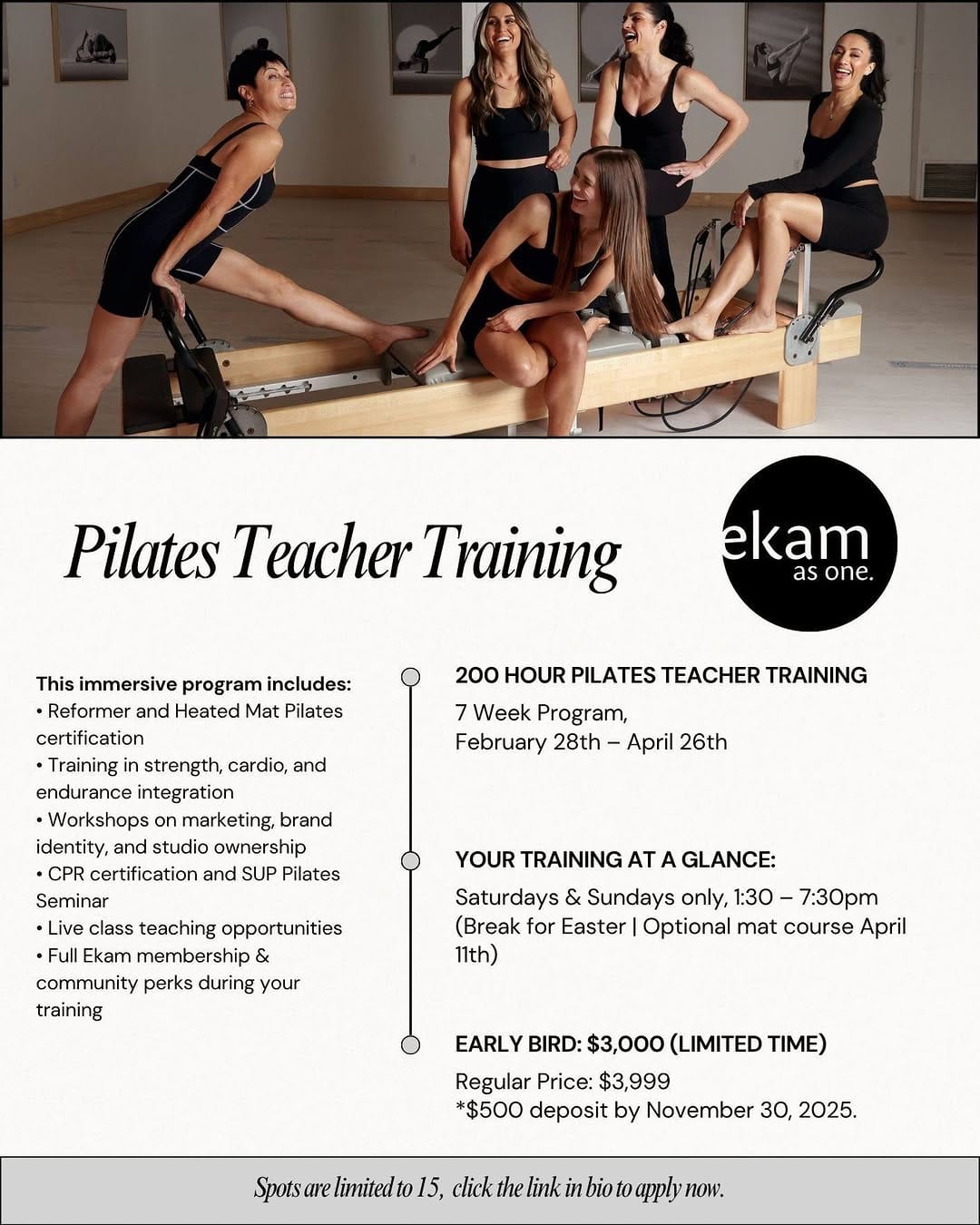 Post 10 by Ekam Yoga and Pilates on Instagram (image)