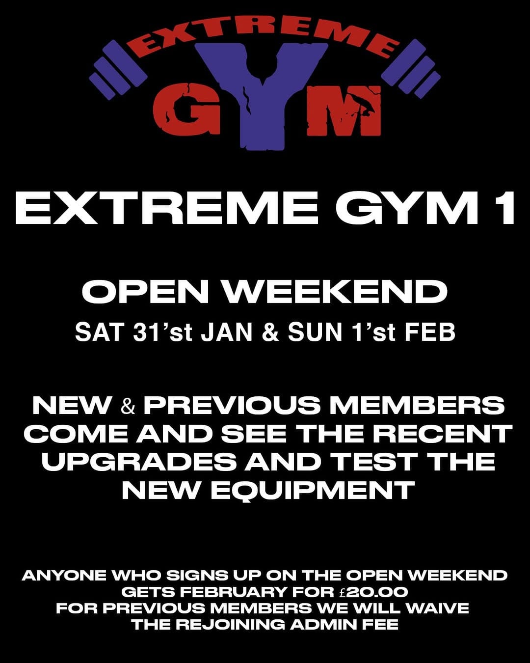 Post 3 by Extreme Gym Glasgow on Instagram (image)