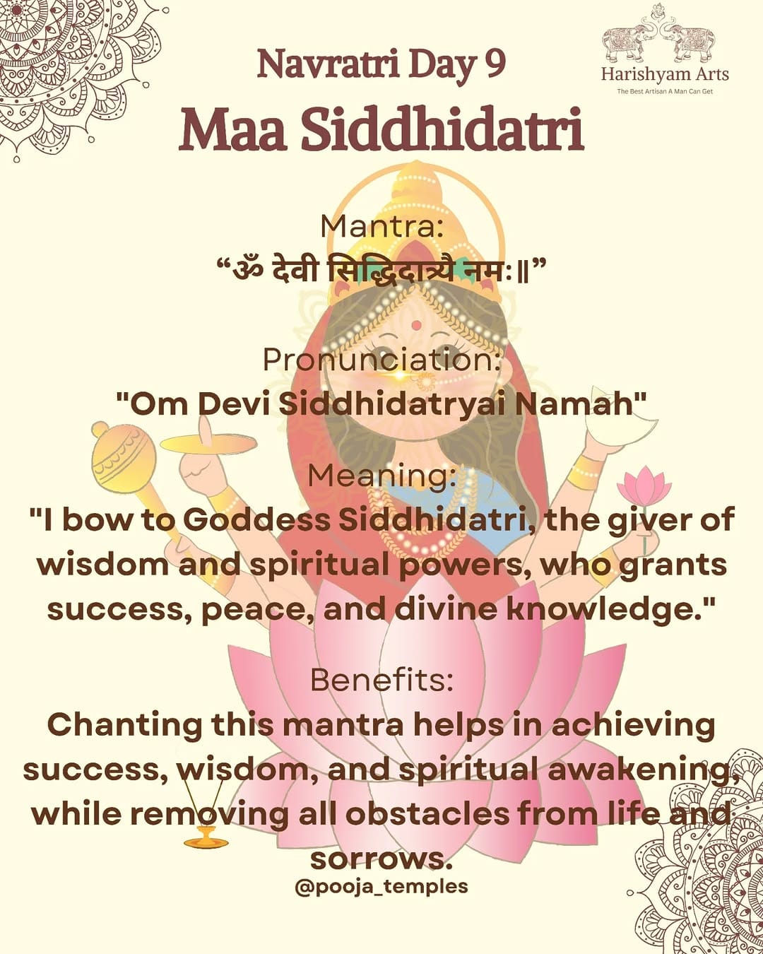 Post 2 by Pooja Temples on Instagram (image)